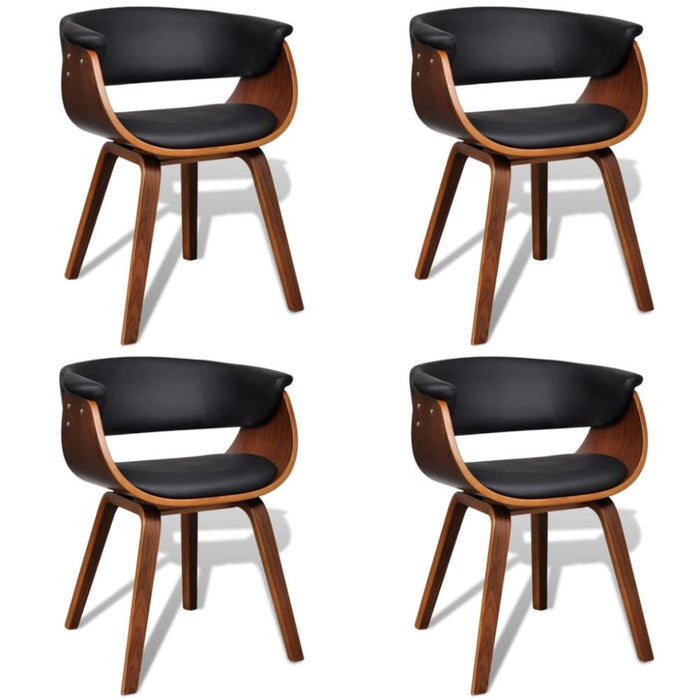 Dining Chairs 4 Pcs Bent Wood And Faux Leather Gl4765