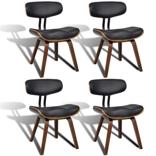 Dining Chairs 4 Pcs Bent Wood And Faux Leather Gl48055