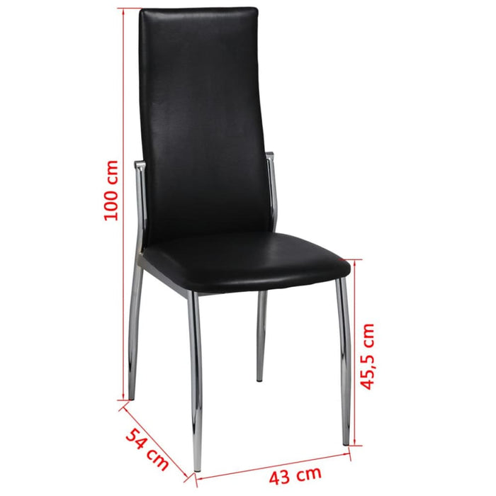 Dining Chairs 4 Pcs Black Faux Leather Gl17765