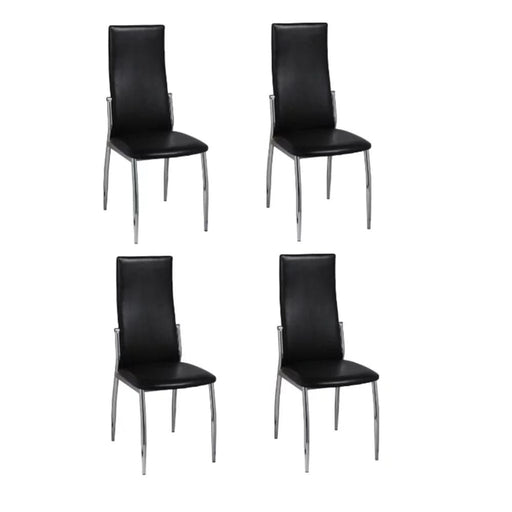 Dining Chairs 4 Pcs Black Faux Leather Gl17765