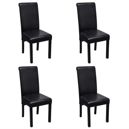Dining Chairs 4 Pcs Black Faux Leather Gl5581