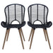 Dining Chairs 4 Pcs Black Natural Rattan Gl5066