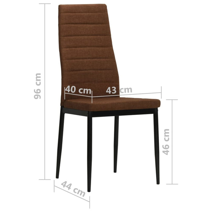 Dining Chairs 4 Pcs Brown Fabric Gl52061