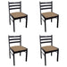 Dining Chairs 4 Pcs Brown Solid Rubber Wood and Velvet