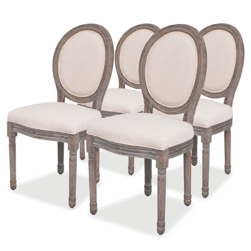 Dining Chairs 4 Pcs Cream Fabric Gl547