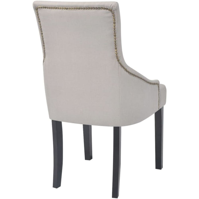 Dining Chairs 4 Pcs Cream Grey Fabric Gl44556