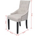 Dining Chairs 4 Pcs Cream Grey Fabric Gl44556