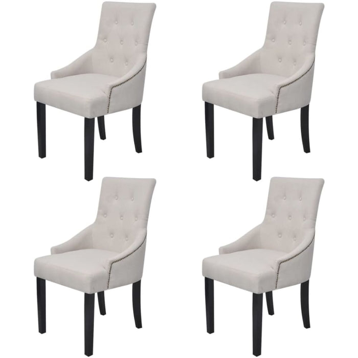 Dining Chairs 4 Pcs Cream Grey Fabric Gl44556