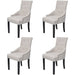 Dining Chairs 4 Pcs Cream Grey Fabric Gl44556