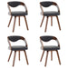 Dining Chairs 4 Pcs Dark Grey Bent Wood And Fabric Gl386