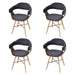 Dining Chairs 4 Pcs Dark Grey Bent Wood And Fabric Gl532196