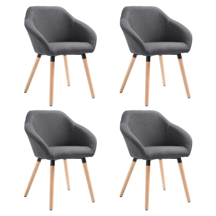 Dining Chairs 4 Pcs Dark Grey Fabric Xinabn