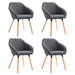 Dining Chairs 4 Pcs Dark Grey Fabric Xinabn