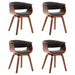 Dining Chairs 4 Pcs Grey Bent Wood And Fabric Gl364