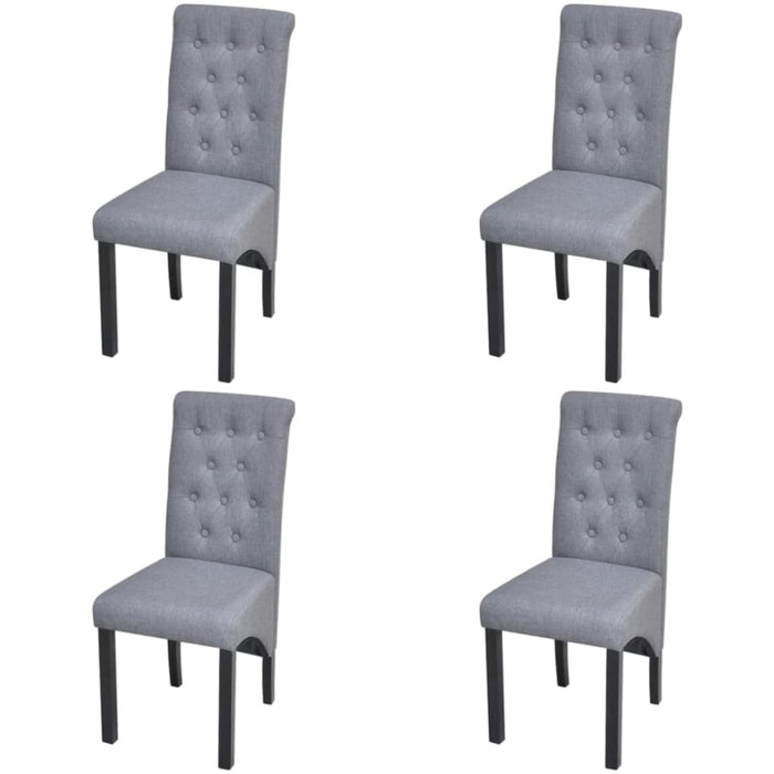 Dining Chairs 4 Pcs Light Grey Fabric Gl4485