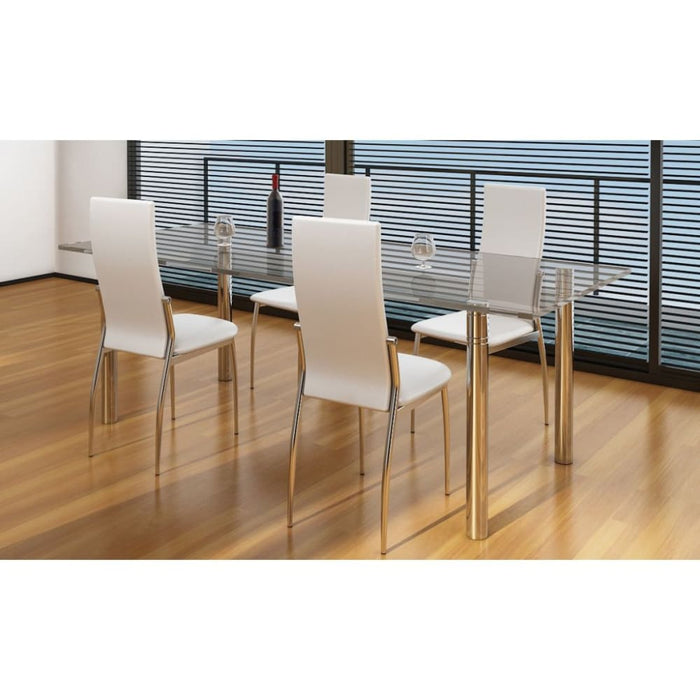 Dining Chairs 4 Pcs White Faux Leather Gl18265