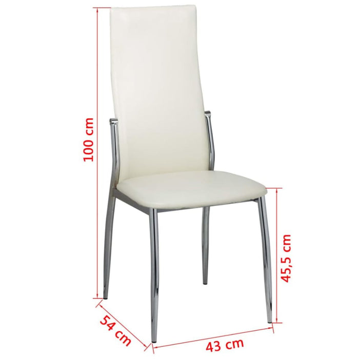 Dining Chairs 4 Pcs White Faux Leather Gl18265