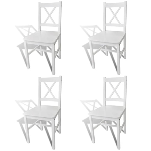 Dining Chairs 4 Pcs White Pinewood Gl5681511