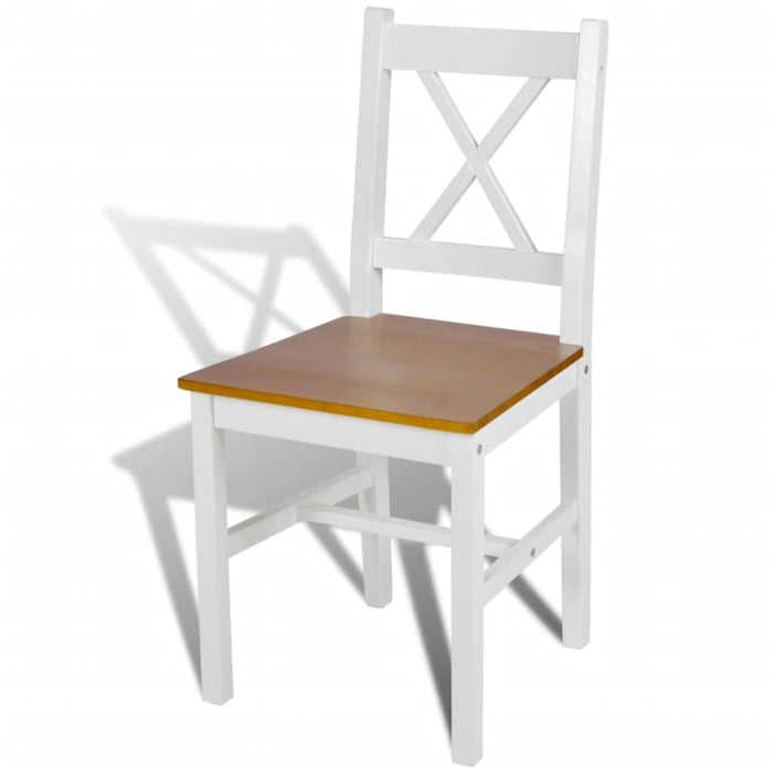 Dining Chairs 4 Pcs White Pinewood Gl571151