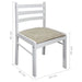 Dining Chairs 4 Pcs White Solid Rubber Wood And Velvet