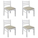Dining Chairs 4 Pcs White Solid Rubber Wood And Velvet