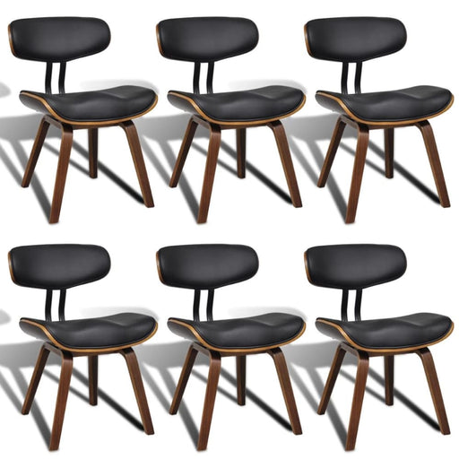Dining Chairs 6 Pcs Bent Wood And Faux Leather Gl491551