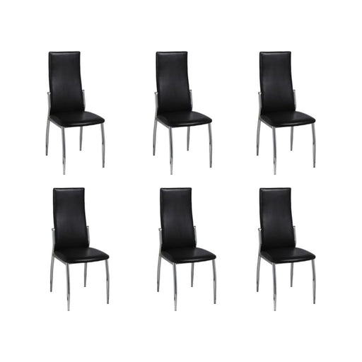 Dining Chairs 6 Pcs Black Faux Leather Gl599165