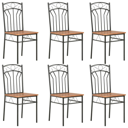 Dining Chairs 6 Pcs Brown Mdf Gl34919