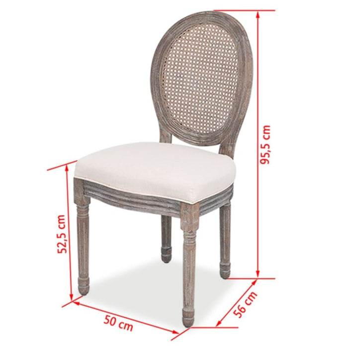 Dining Chairs 6 Pcs Cream Fabric Gl44061