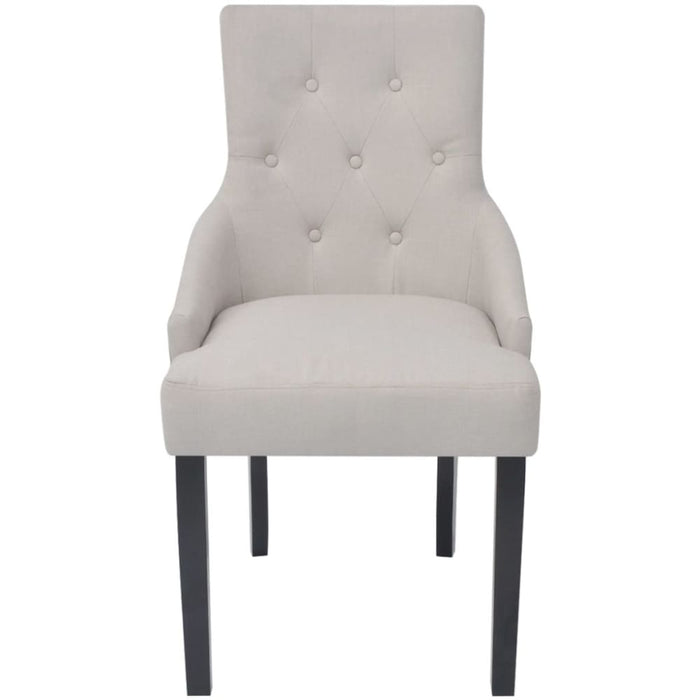 Dining Chairs 6 Pcs Cream Grey Fabric Gl4445