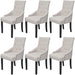 Dining Chairs 6 Pcs Cream Grey Fabric Gl4445