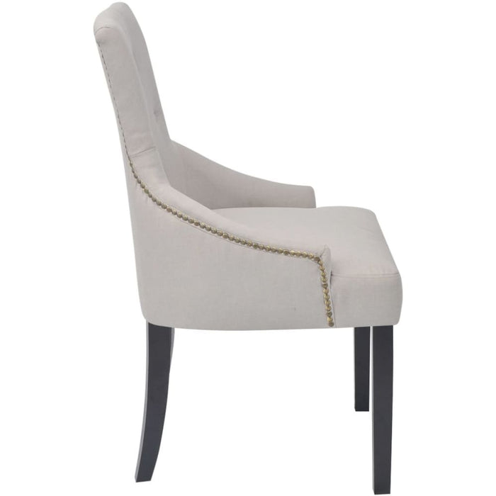 Dining Chairs 6 Pcs Cream Grey Fabric Gl4445