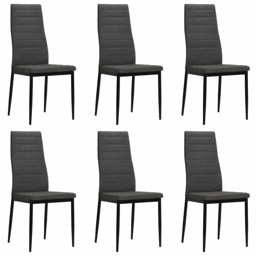 Dining Chairs 6 Pcs Dark Grey Fabric Gl42959