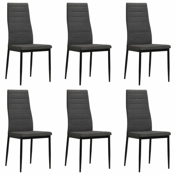 Dining Chairs 6 Pcs Dark Grey Fabric Gl42959