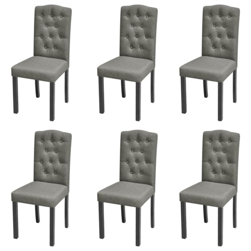 Dining Chairs 6 Pcs Grey Fabric Gl443