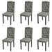 Dining Chairs 6 Pcs Grey Fabric Gl443