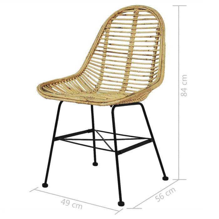 Dining Chairs 6 Pcs Natural Rattan Gl43259