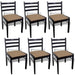 Dining Chairs 6 Pcs Brown Solid Wood and Velvet Xixbko