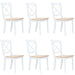 Dining Chairs 6 Pcs White And Light Wood Solid Rubber Xiipaa
