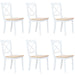 Dining Chairs 6 Pcs White and Light Wood Solid Rubber Xiipaa