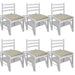 Dining Chairs 6 Pcs White Solid Wood And Velvet Xixbkx
