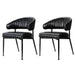 Dining Chairs Black Pu Leather Yolanda