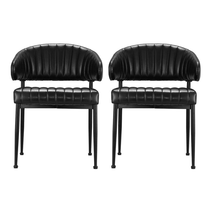 Dining Chairs Black Pu Leather Yolanda