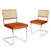 2x Dining Chairs Cesca Chair Replica Cantilever Velvet