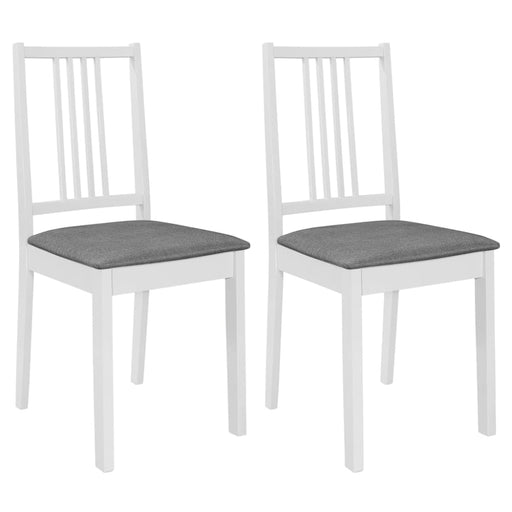 Dining Chairs with Cushions 2 Pcs White Solid Wood Xailtl