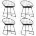 Dining Chairs With Faux Leather Seats 4 Pcs Black Steel