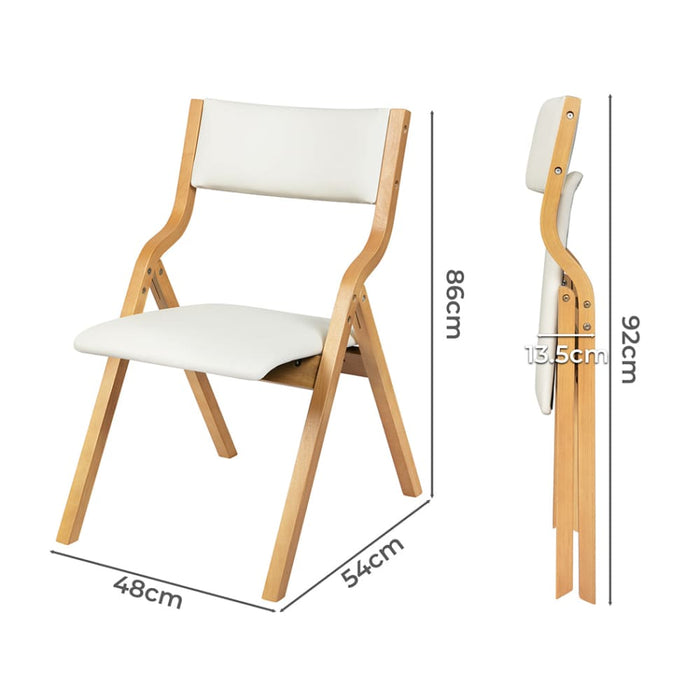 2x Dining Chairs Foldable Pu Leather Kitchen Chair Lounge