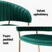 Dining Chairs Green Velvet Upholstered Set Of 2 Dalia