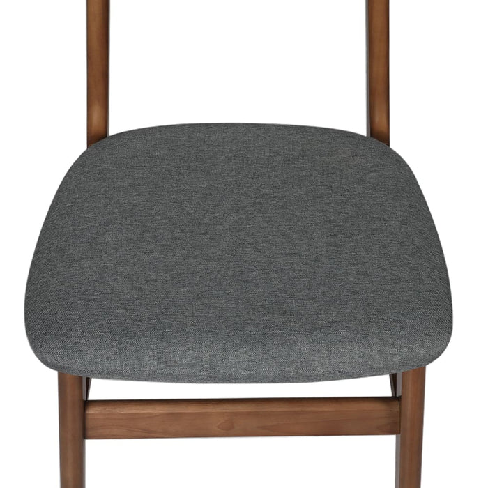 2x Dining Chairs Kitchen Chair Natural Wood Linen Fabric