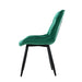 Dining Chairs Kitchen Velvet Padded Seat Set of 2 Green